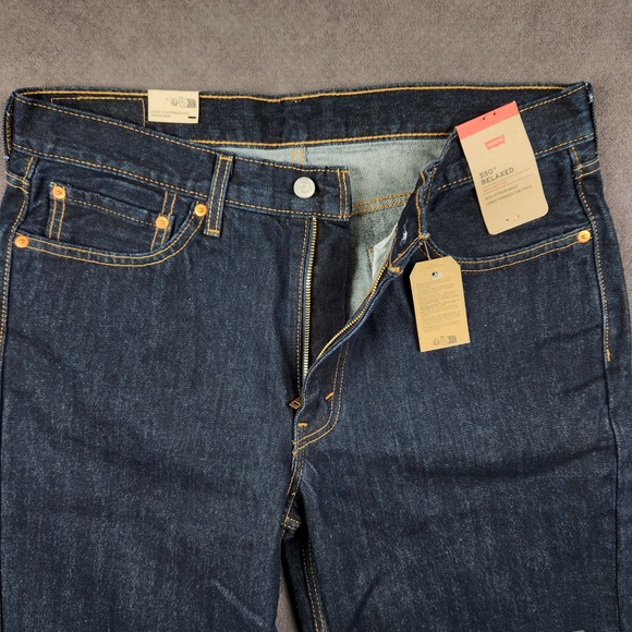 Levis 550 Jeans Mens 36x30 Blue Dark Wash Relaxed Fit Tapered Cotton Denim NEW - Picture 3 of 11